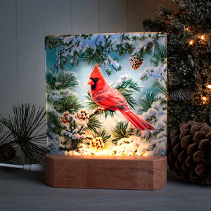 Snowy Pine Cardinal LED Nightlight