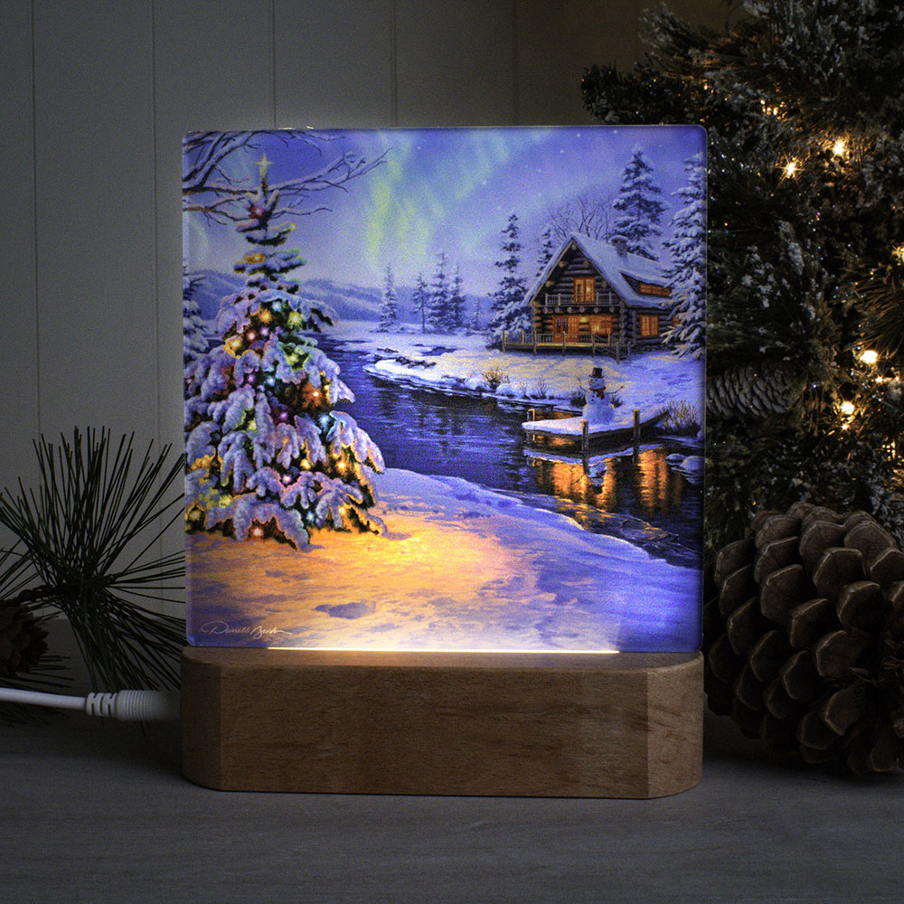 Woodland Christmas Cabin LED Nightlight