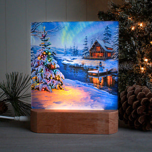 Woodland Christmas Cabin LED Nightlight