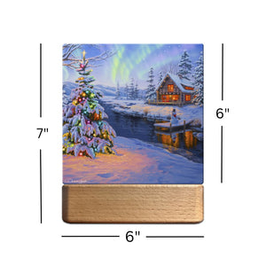 Woodland Christmas Cabin LED Nightlight