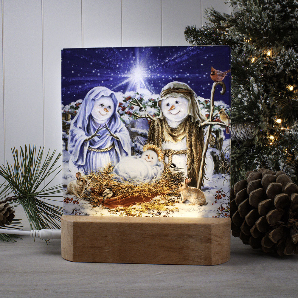 Snow Family Nativity LED Nightlight