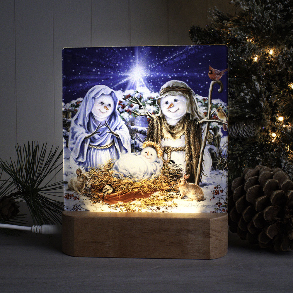 Snow Family Nativity LED Nightlight
