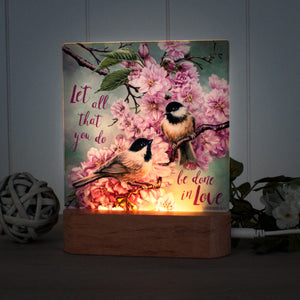 Cherry Blossom Birds with Scripture LED Nightlight