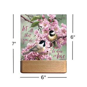Cherry Blossom Birds with Scripture LED Nightlight
