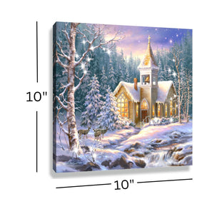 Christmas Chapel Pizazz Print with Dazzling Crystals