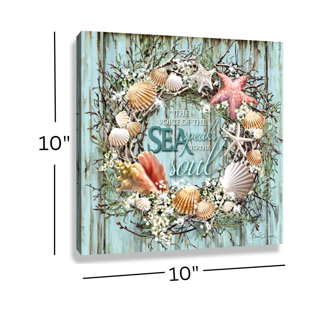 Coastal Wreath Pizazz Print with Dazzling Crystals
