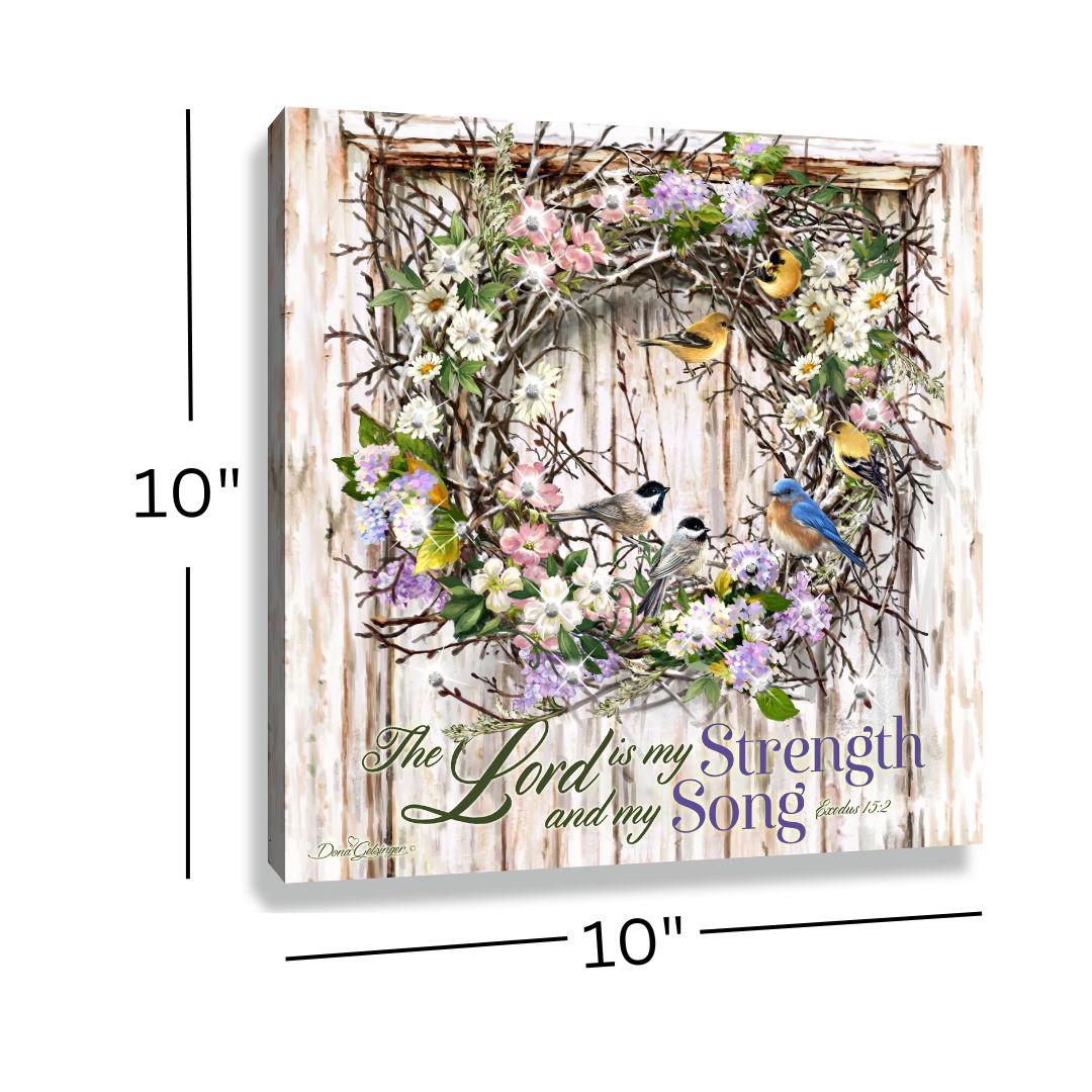 Spring Wreath Pizazz Print with Dazzling Crystals