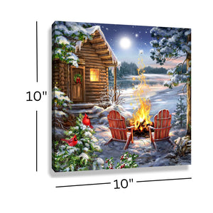 Christmas at the Lake Pizazz Print with Dazzling Crystals