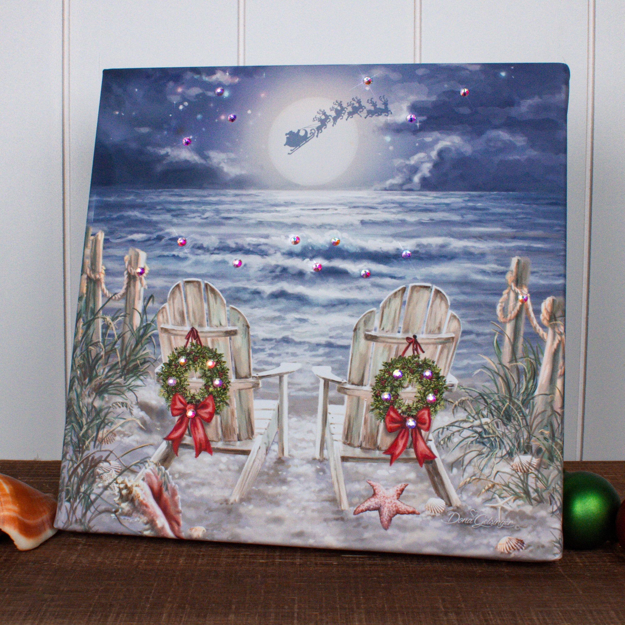 Moonlight Christmas Pizazz Print with Dazzling Crystals