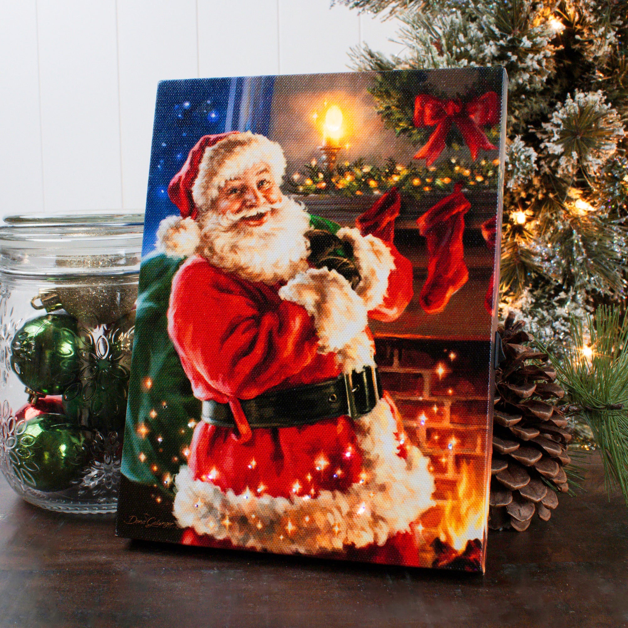 Twas the Night Before Christmas 8x6 Lighted Tabletop Canvas