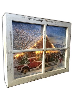 Country Store Christmas Lighted Shadow Box