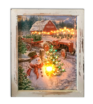 Christmas Tree Farm Lighted Shadow Box