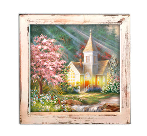 Spring Chapel Lighted Shadow Box