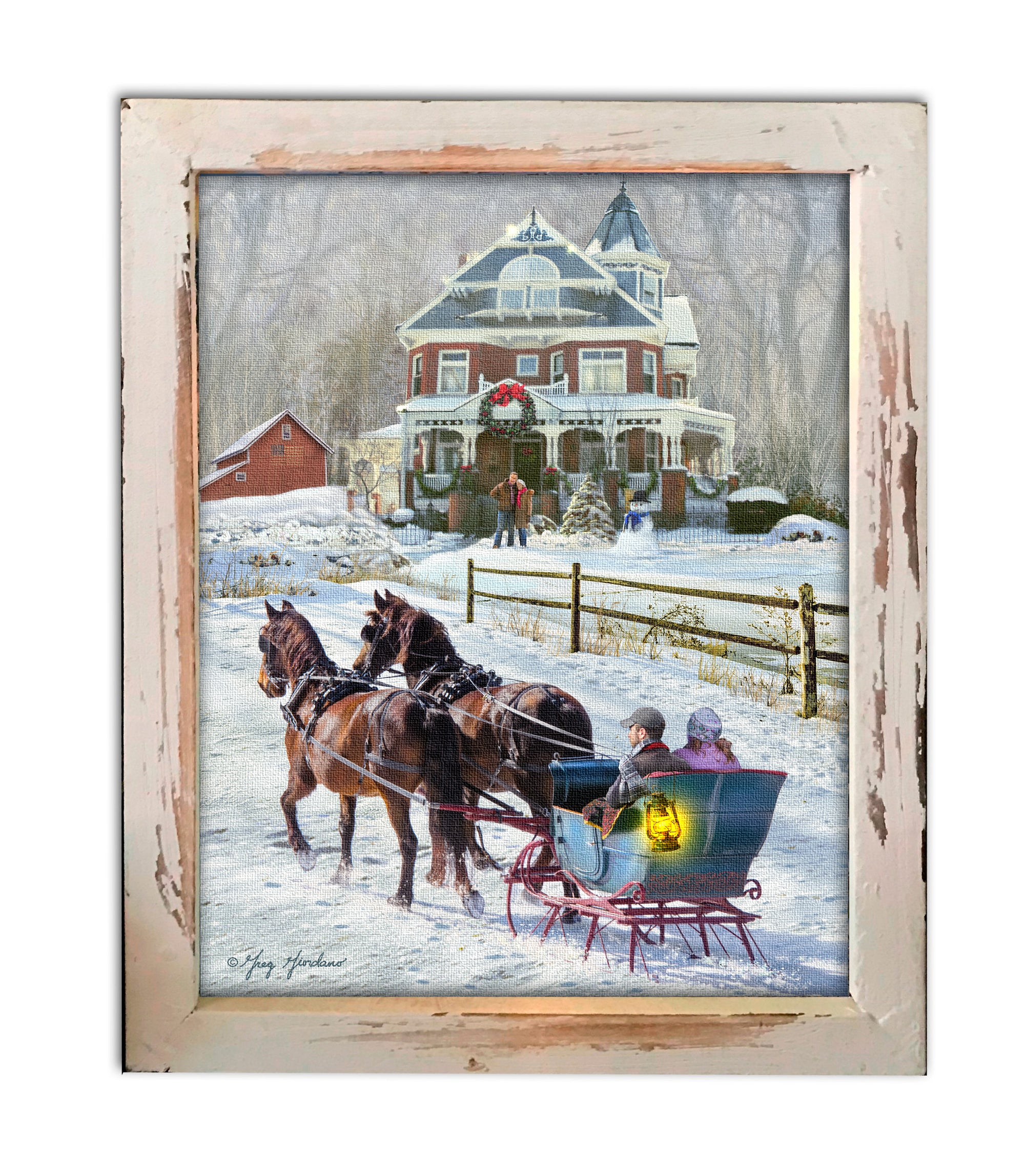 Sleigh Ride Lighted Shadow Box