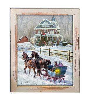 Sleigh Ride Lighted Shadow Box
