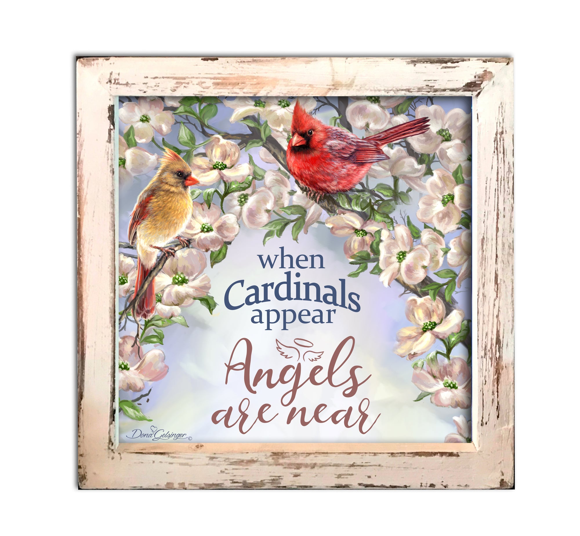 Cardinals Appear Lighted Shadow Box