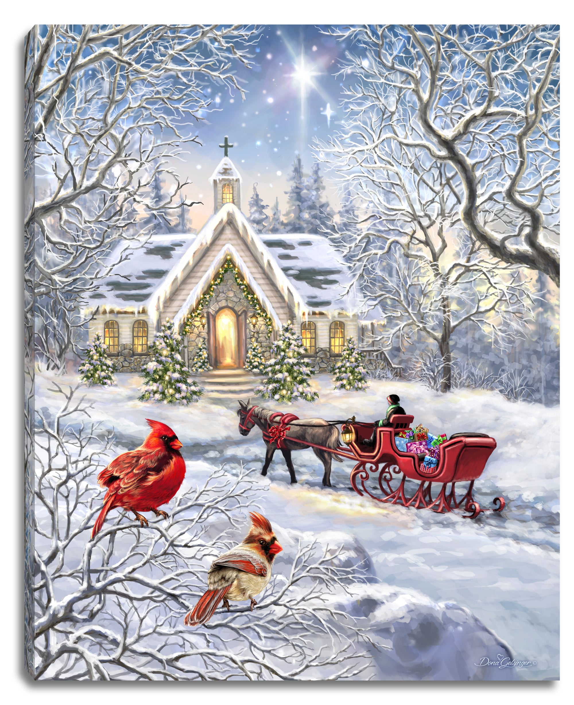 A Christmas Journey 16x20 Fiber Optic Canvas