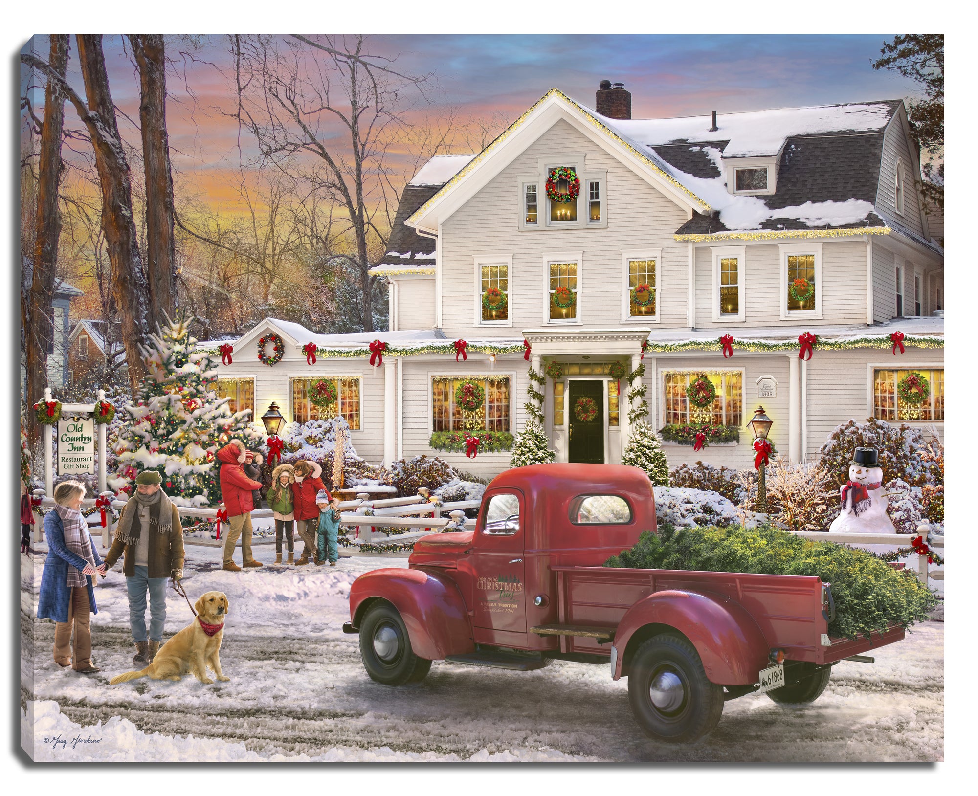 Old Country Inn 16x20 Fiber Optic Canvas