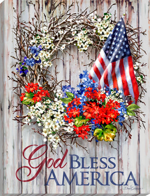 Patriotic Wreath Canvas Wall Art