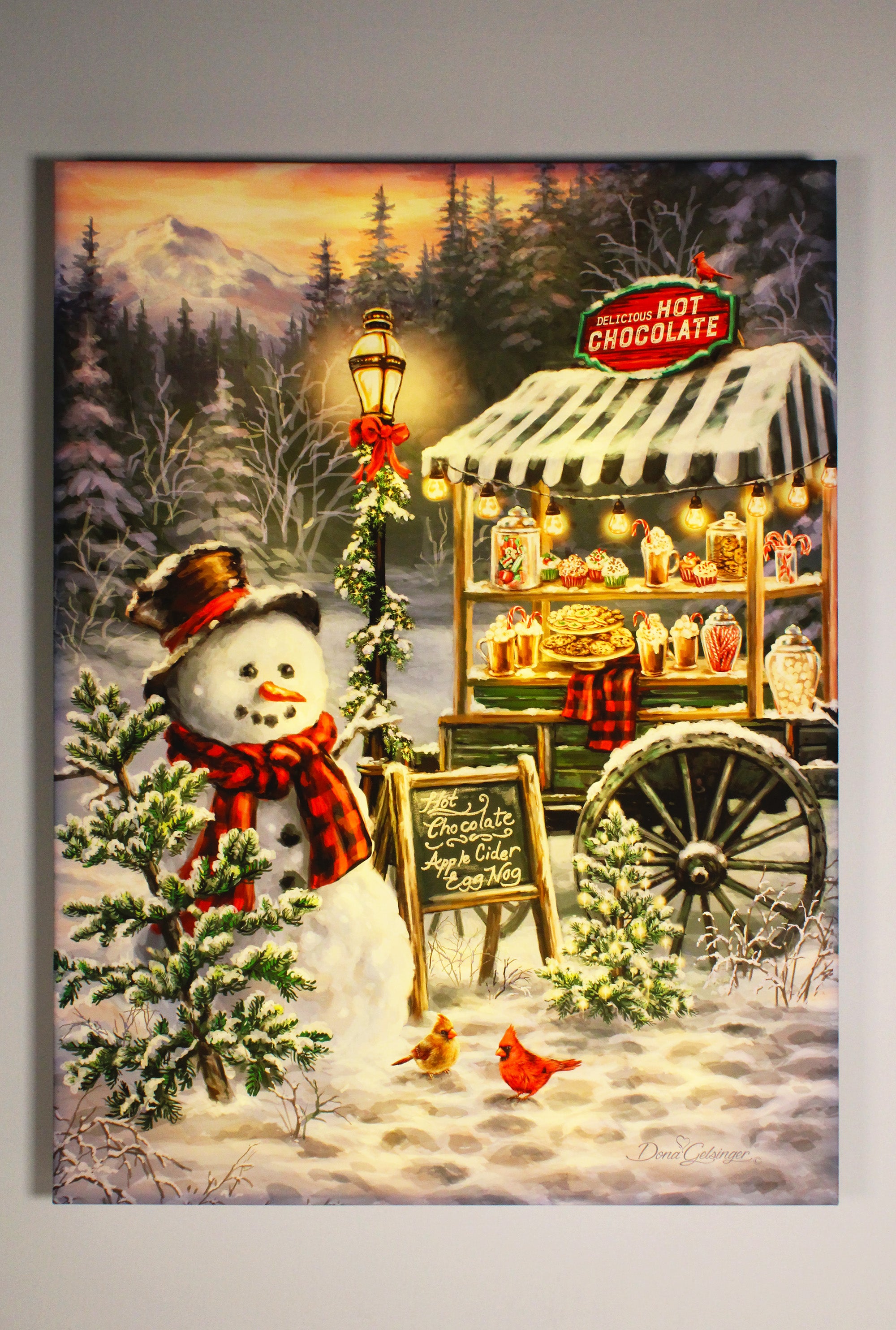 Hot Chocolate Stand 18x24 Fully Illuminated LED Wall Art