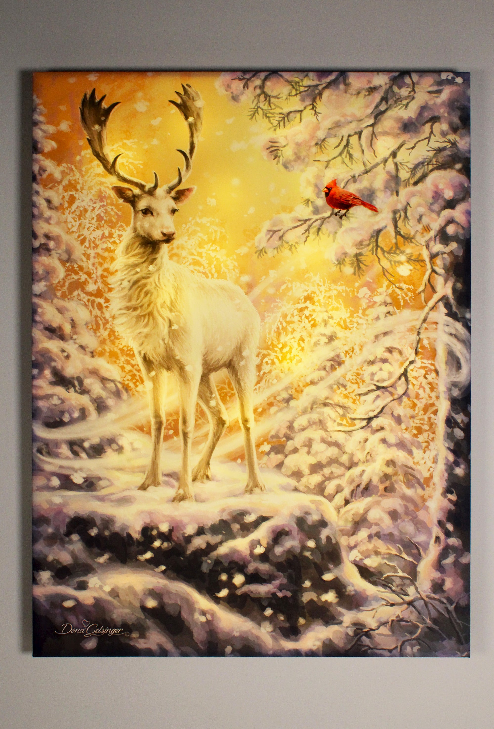 Wonderland Reindeer 18x24 Fully Illuminated LED Wall Art