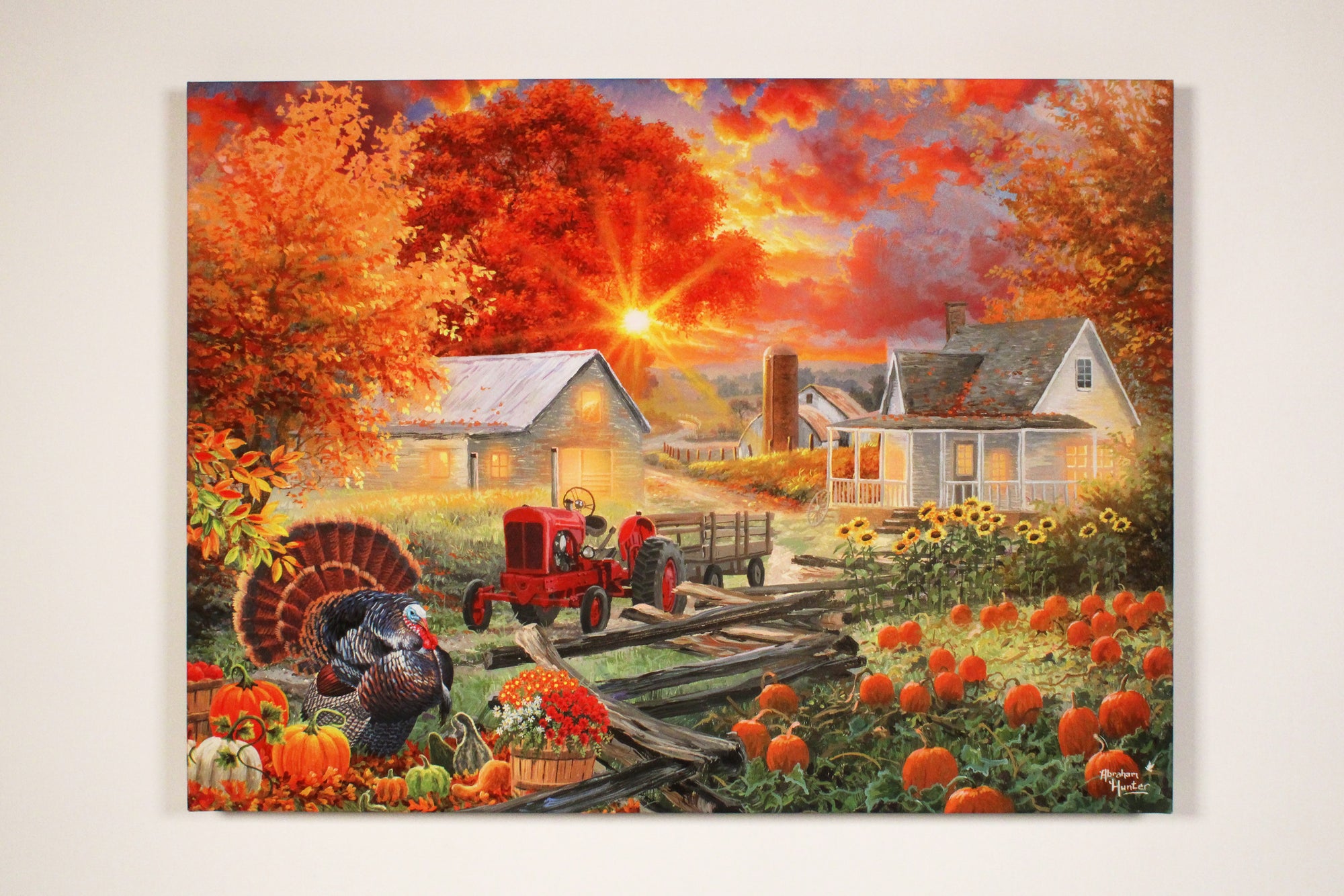 The Pumpkin Harvest 18x24 Fully Illuminated LED Wall Art
