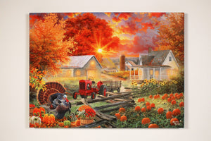The Pumpkin Harvest 18x24 Fully Illuminated LED Wall Art
