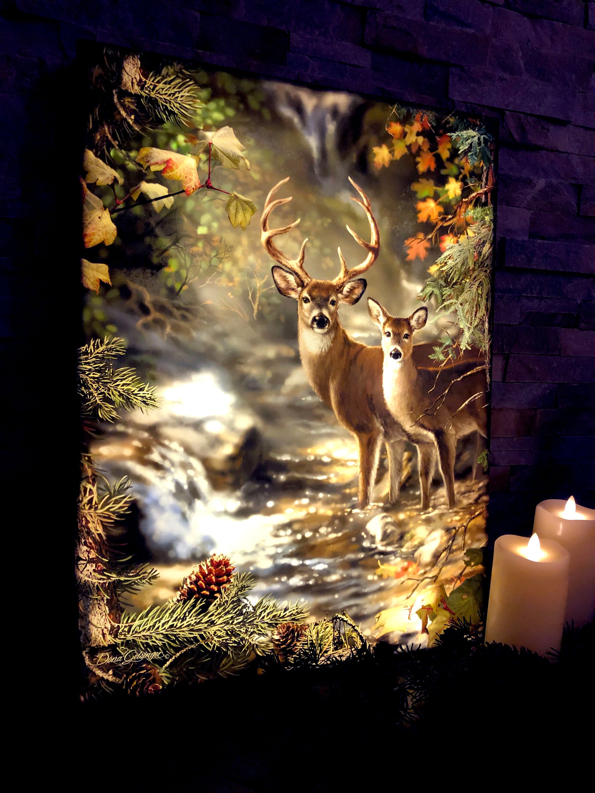 Deer Creek 18x24 Fully Illuminated LED Wall Art