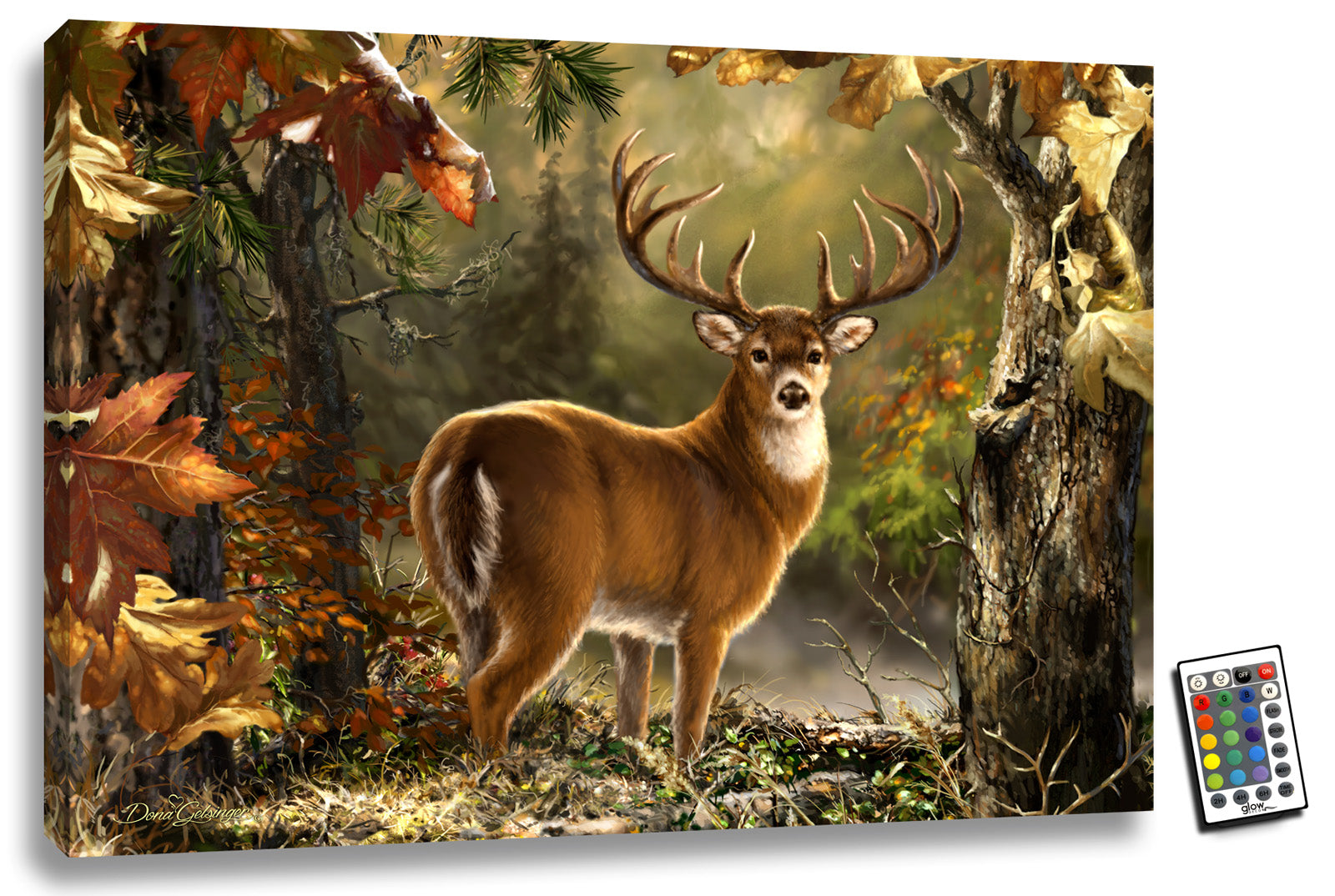 This stunning piece captures the essence of the majestic whitetail buck, as it stands strong and proud amidst the beauty of the forest.