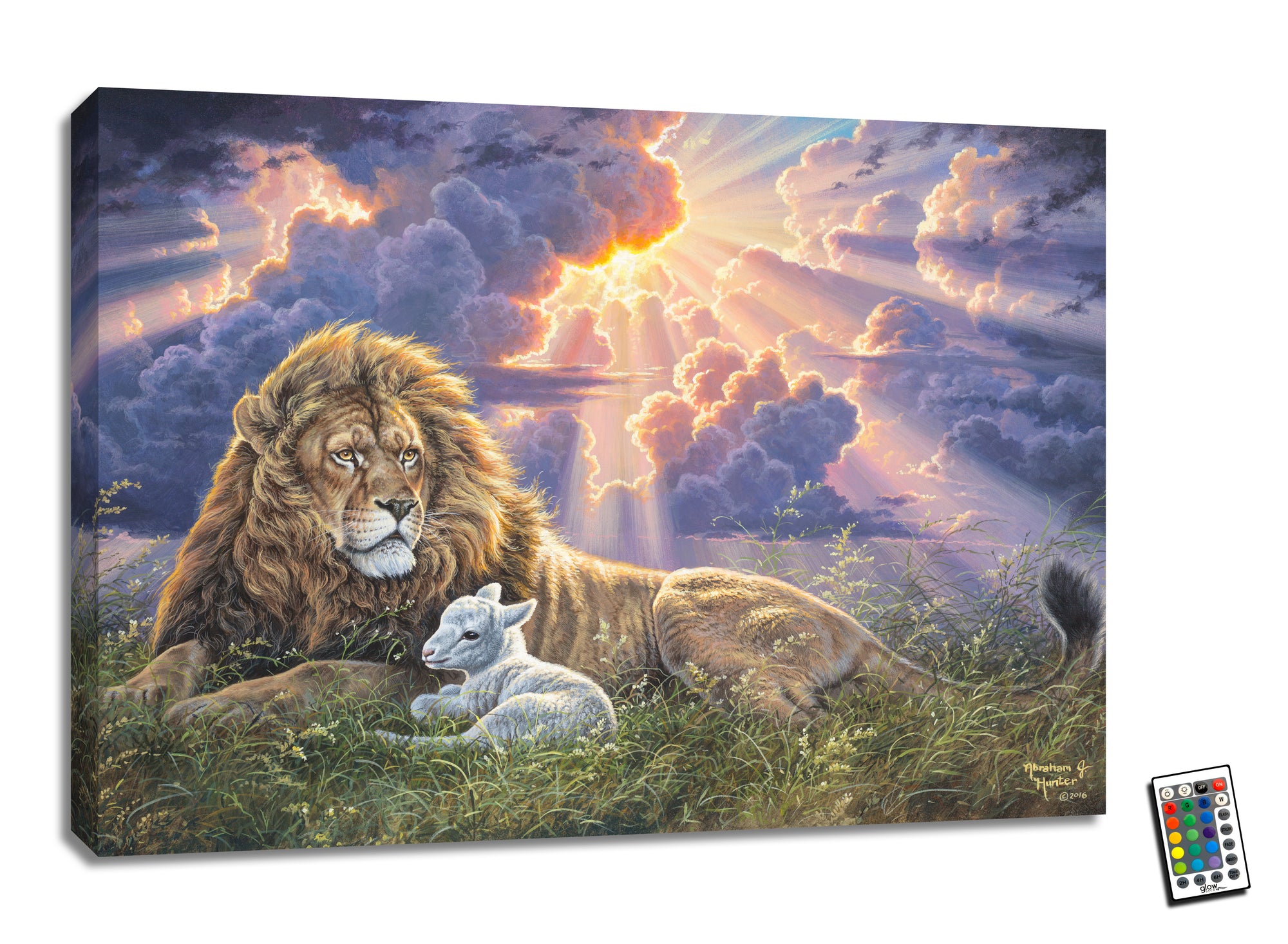  Behold a majestic lion, king of the jungle, peacefully laying in a field, its majestic mane swaying gently in the wind. But what makes this artwork truly special is the gentle lamb that lays next to the lion, symbolizing the power of love and the beauty of acceptance.