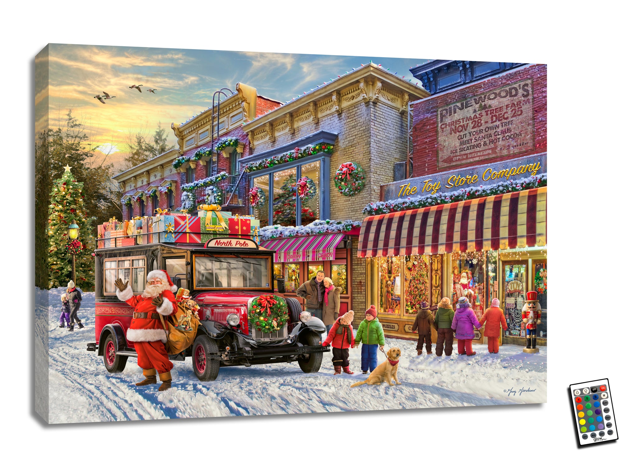 Christmas Toy Store 18x24 Fully Illuminated LED Wall Art | Glow Decor