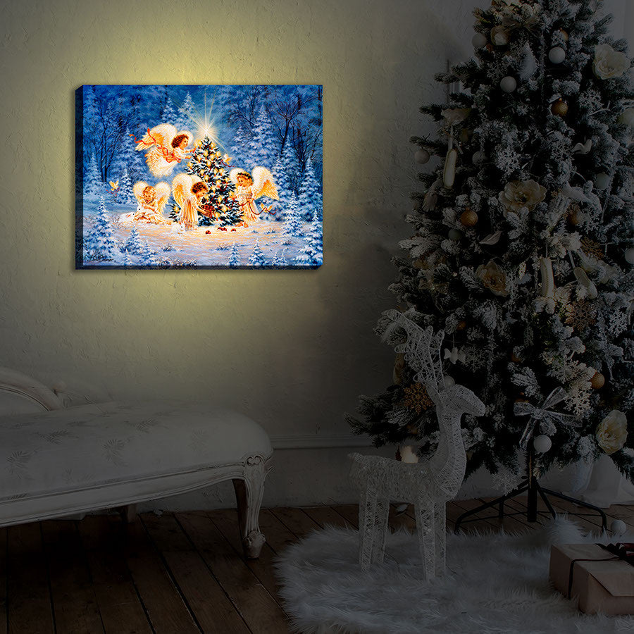 Silent Night Gentle Light 18x24 Fully Illuminated LED Wall Art