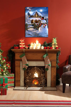 Woodhouse Christmas 18x24 Fully Illuminated LED Wall Art