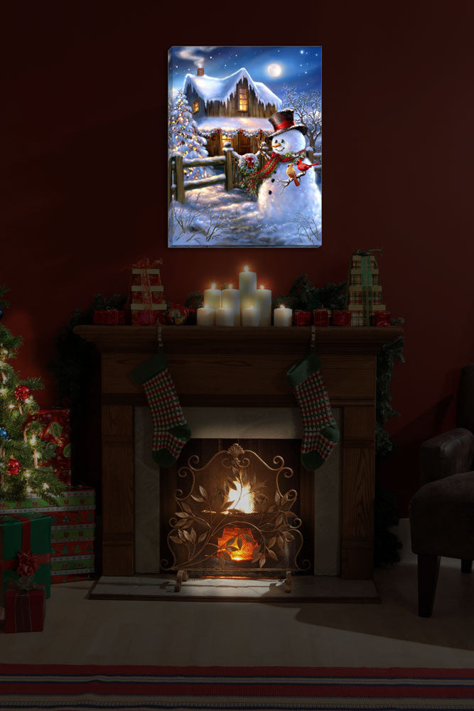 Woodhouse Christmas 18x24 Fully Illuminated LED Wall Art