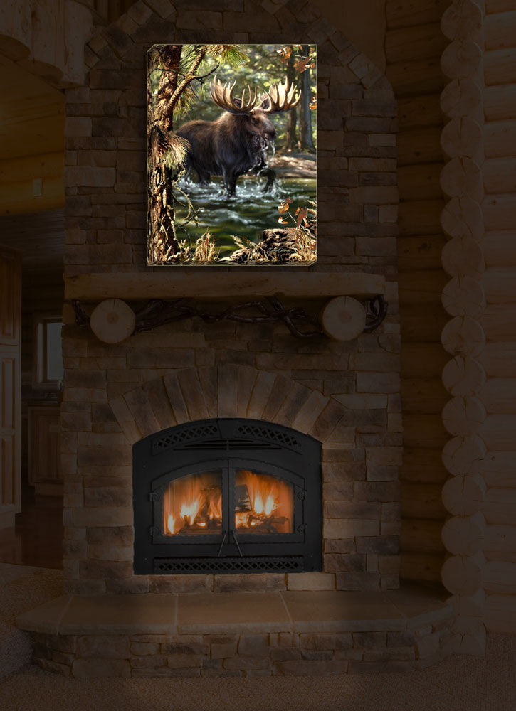 Moose Crossing 18x24 Fully Illuminated LED Wall Art
