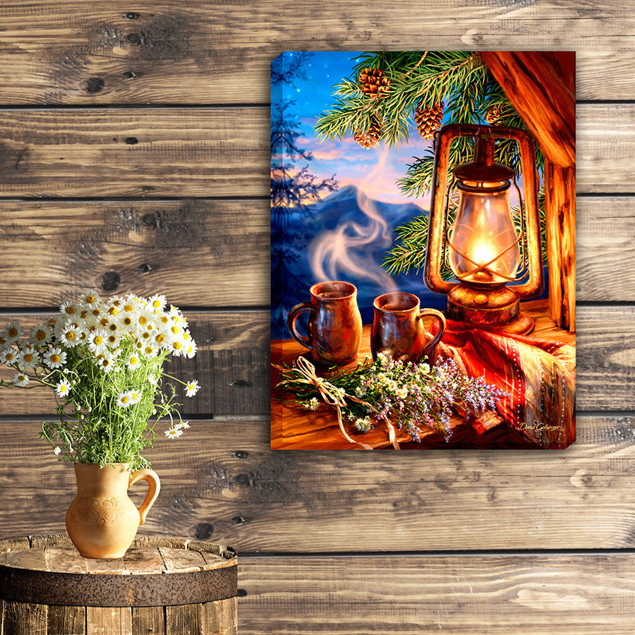 Morning Coffee 18x24 Fully Illuminated LED Wall Art