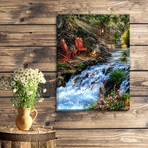 The Fishing Hole 18x24 Fully Illuminated LED Wall Art