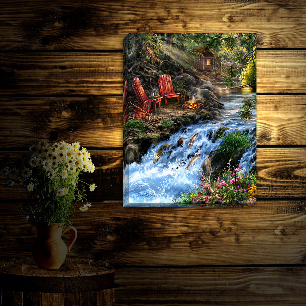 The Fishing Hole 18x24 Fully Illuminated LED Wall Art
