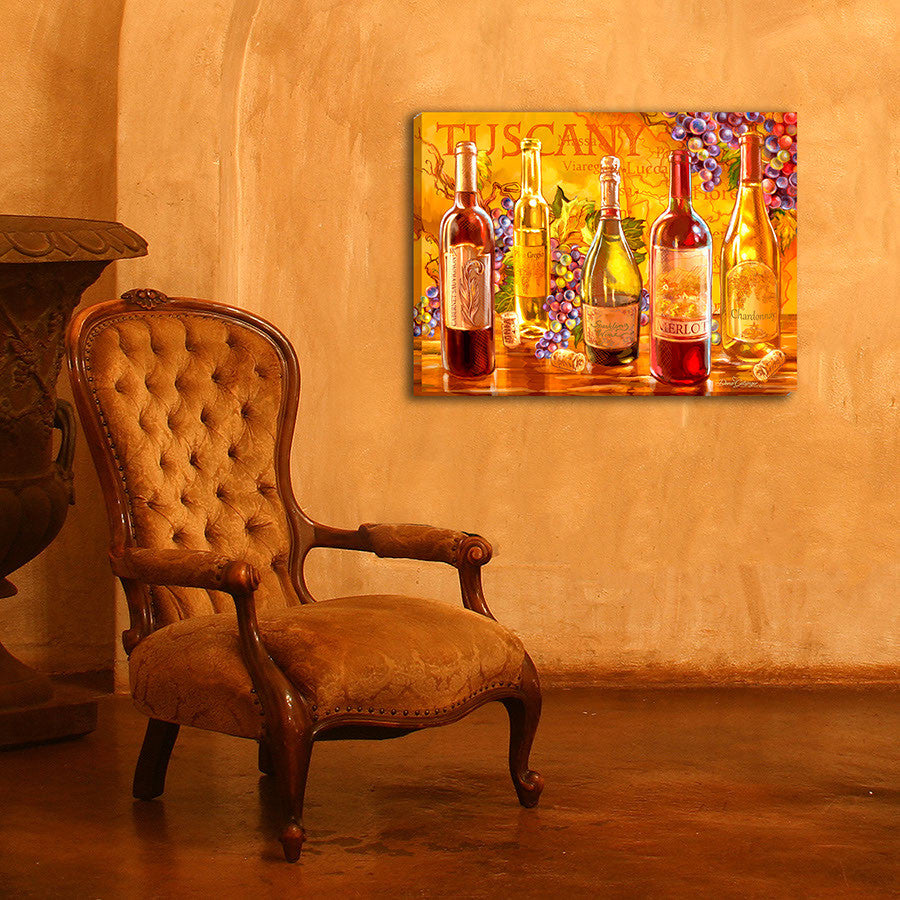 Tuscan Bottles 18x24 Fully Illuminated LED Wall Art