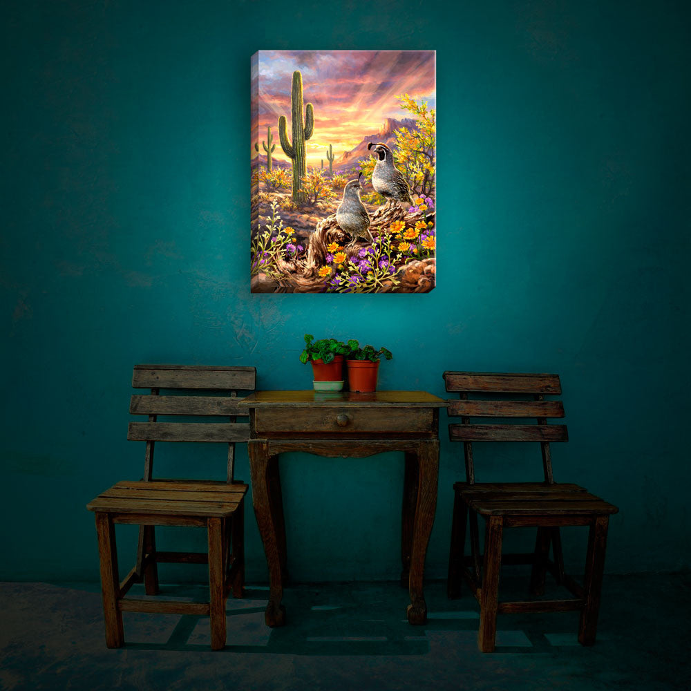 Quail Vista 18x24 Fully Illuminated LED Wall Art