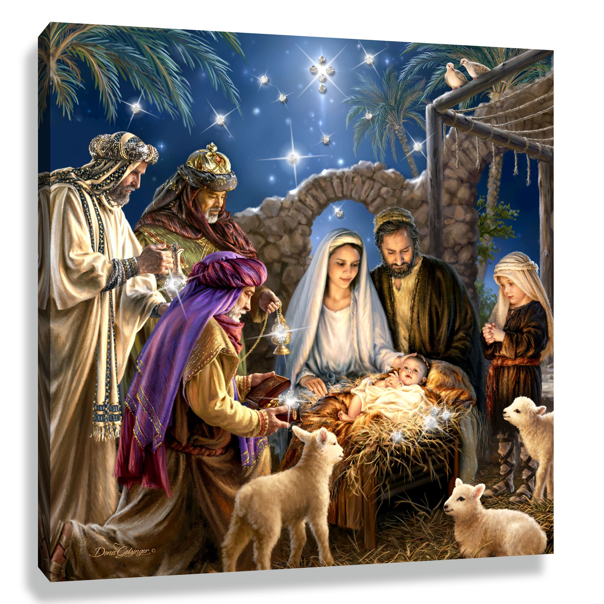 The Nativity Pizazz Print with Dazzling Crystals