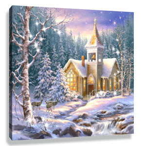 Christmas Chapel Pizazz Print with Dazzling Crystals