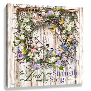 Spring Wreath Pizazz Print with Dazzling Crystals