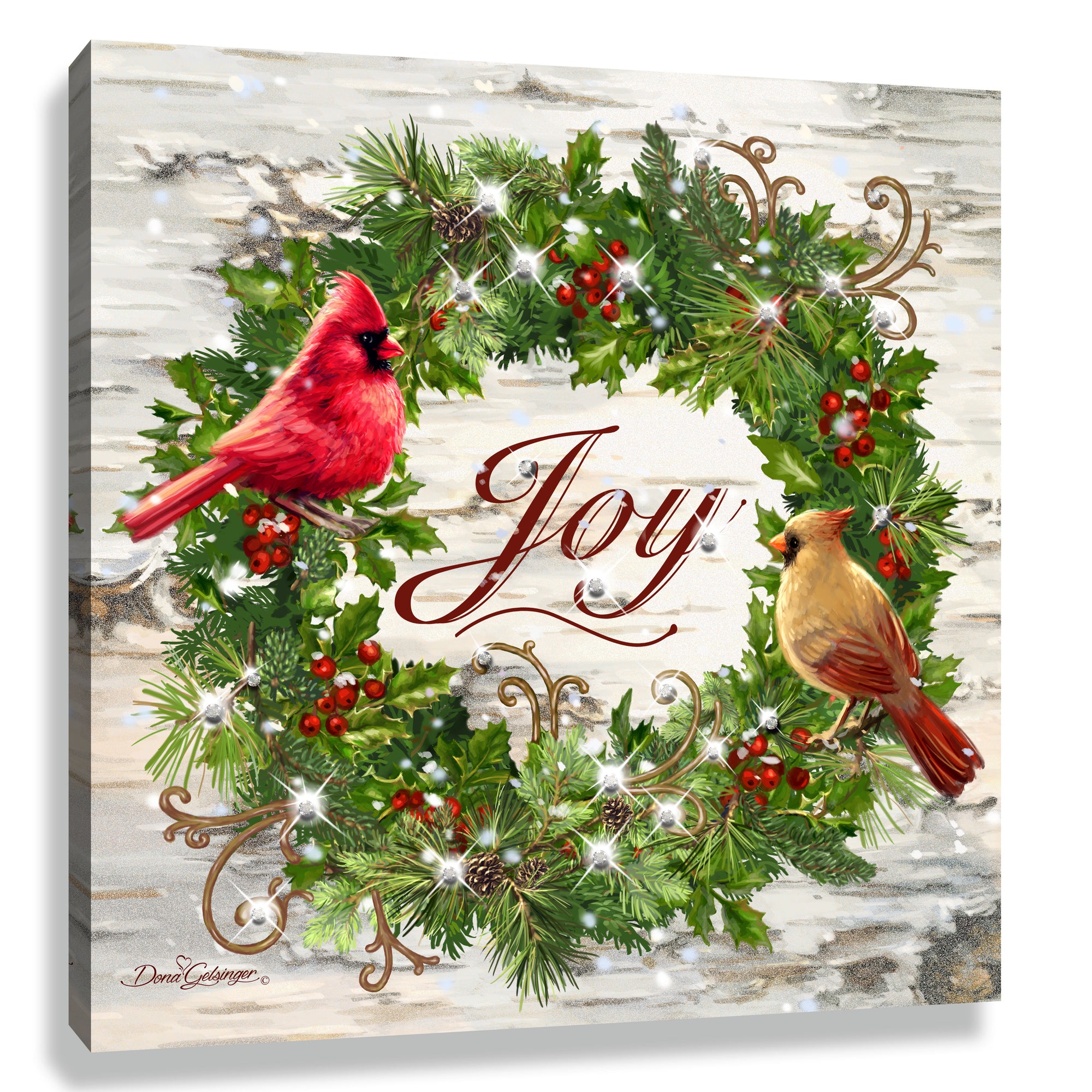 Winter Wreath Pizazz Print with Dazzling Crystals