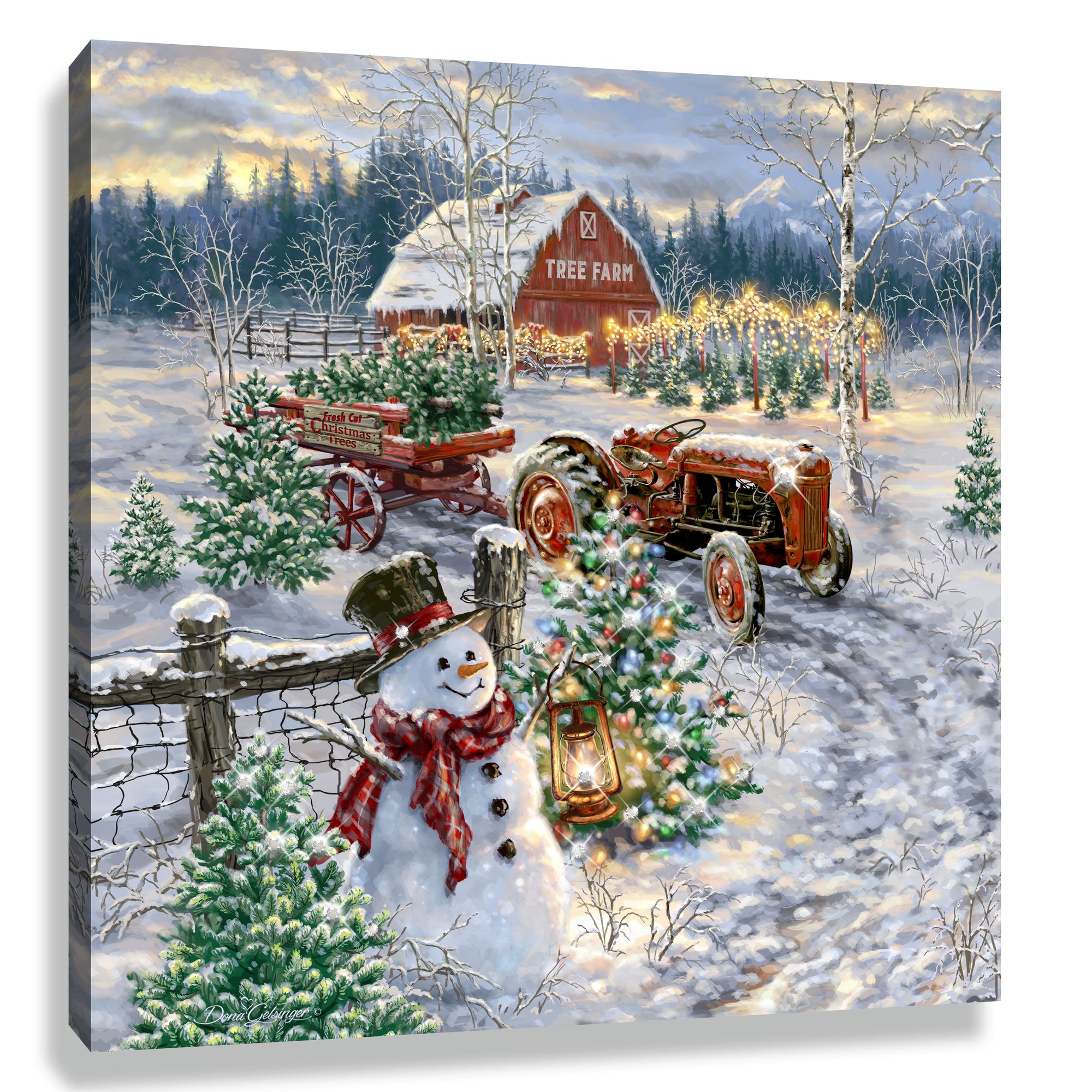 Tree Farm Pizazz Print with Dazzling Crystals