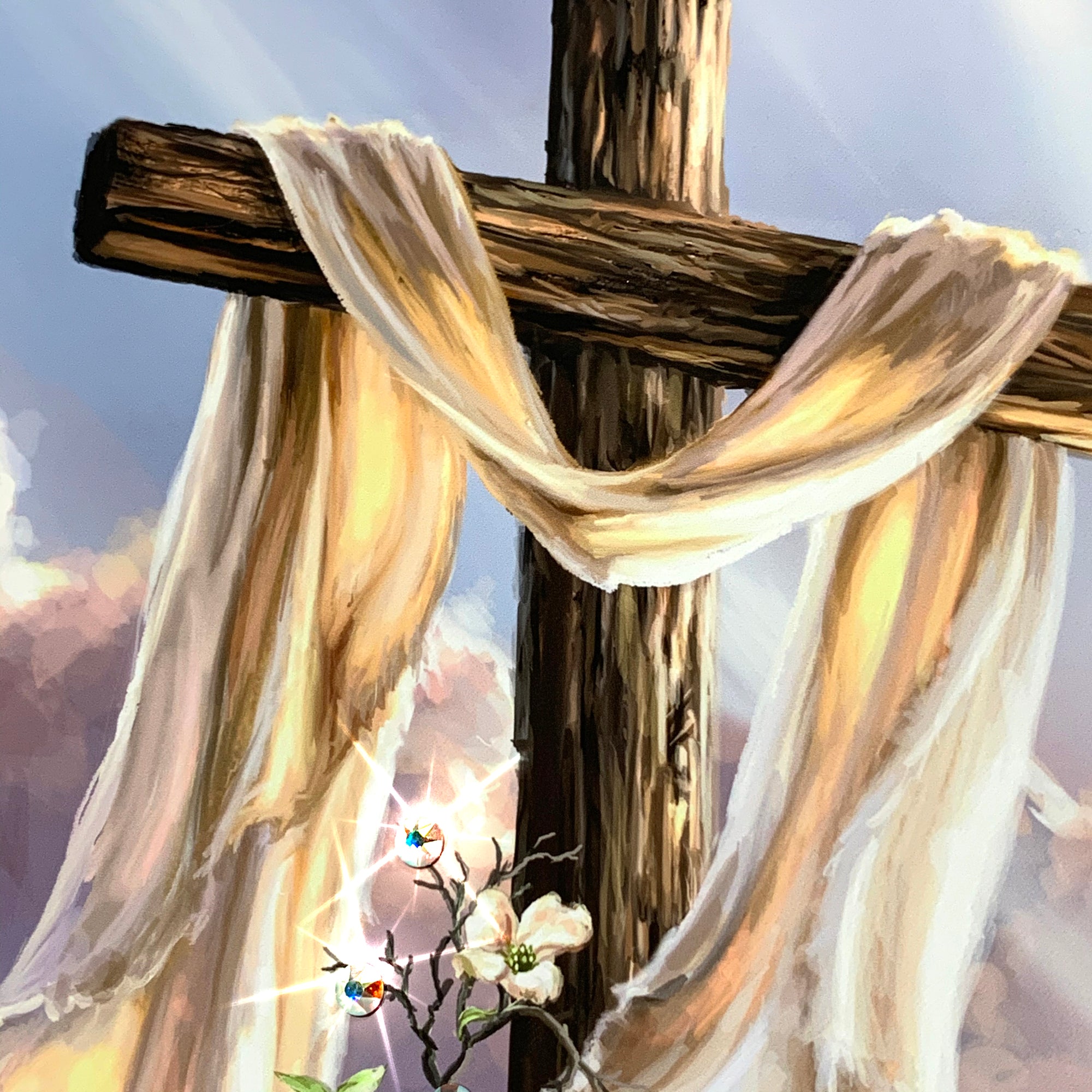 He is Risen Pizazz Print with Dazzling Crystals
