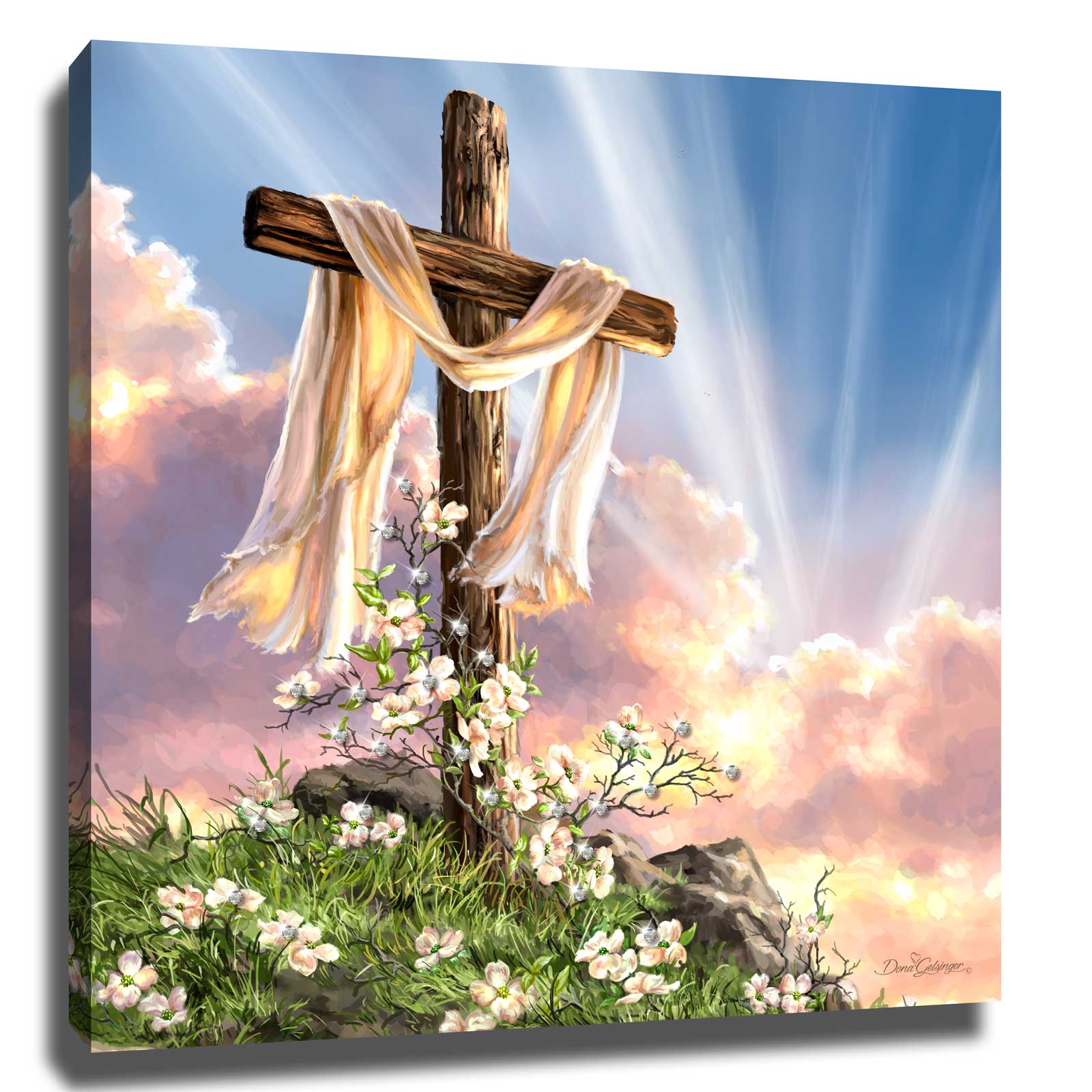 He is Risen Pizazz Print with Dazzling Crystals