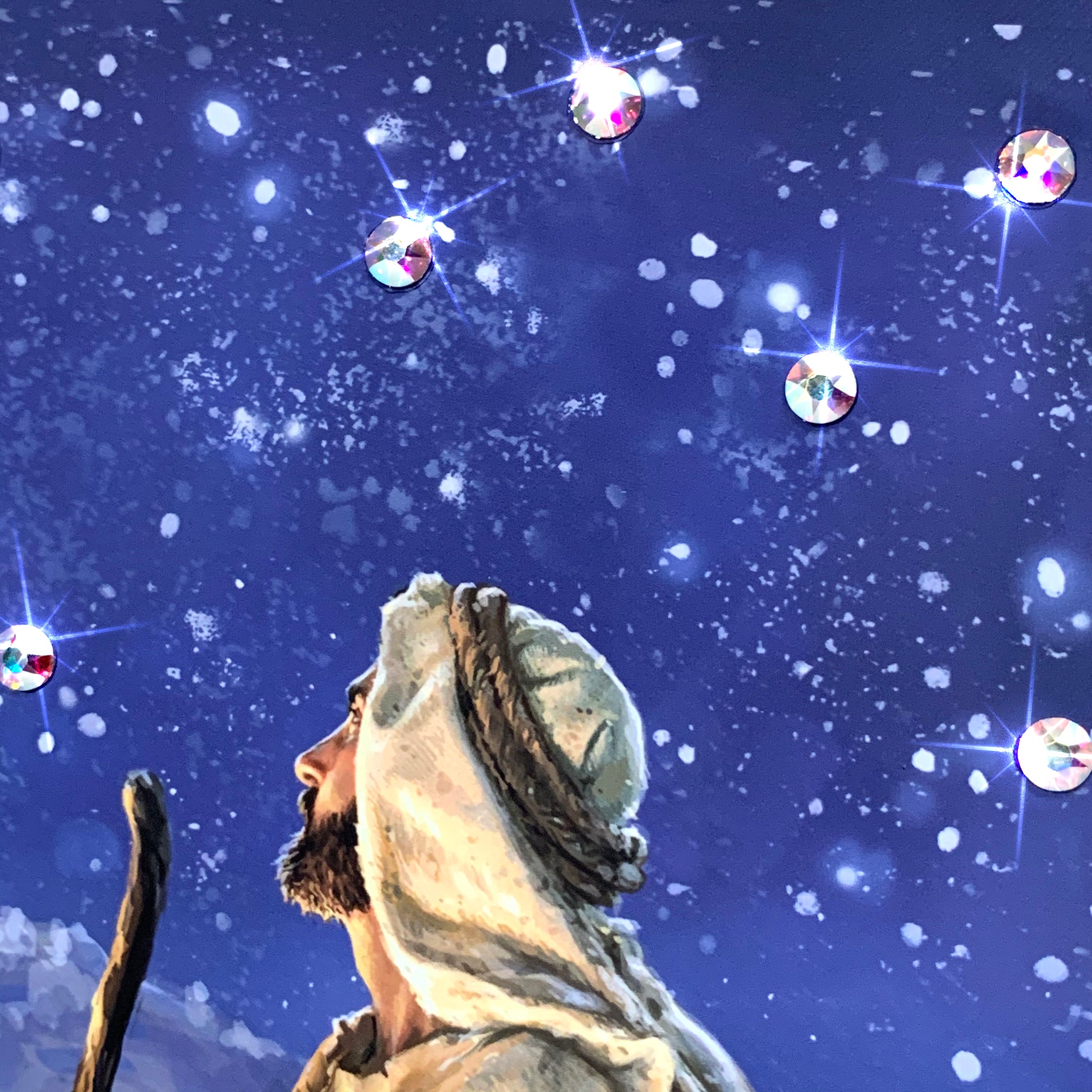Shepherds Keeping Watch Pizazz Print with Dazzling Crystals