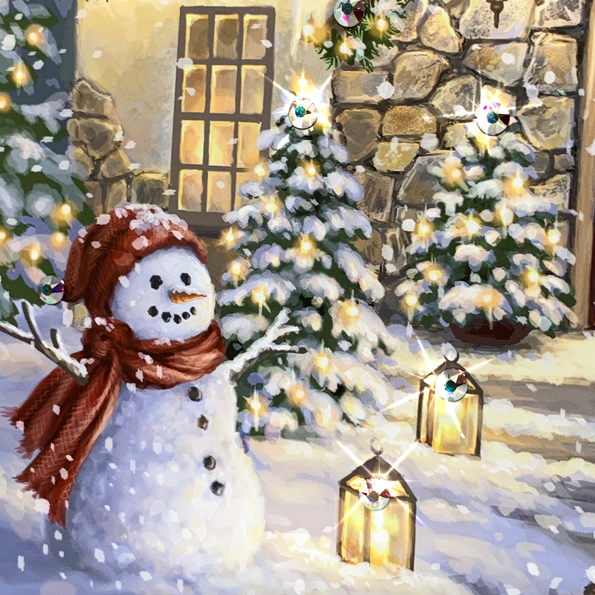 Christmas Light Lane Pizazz Print with Dazzling Crystals