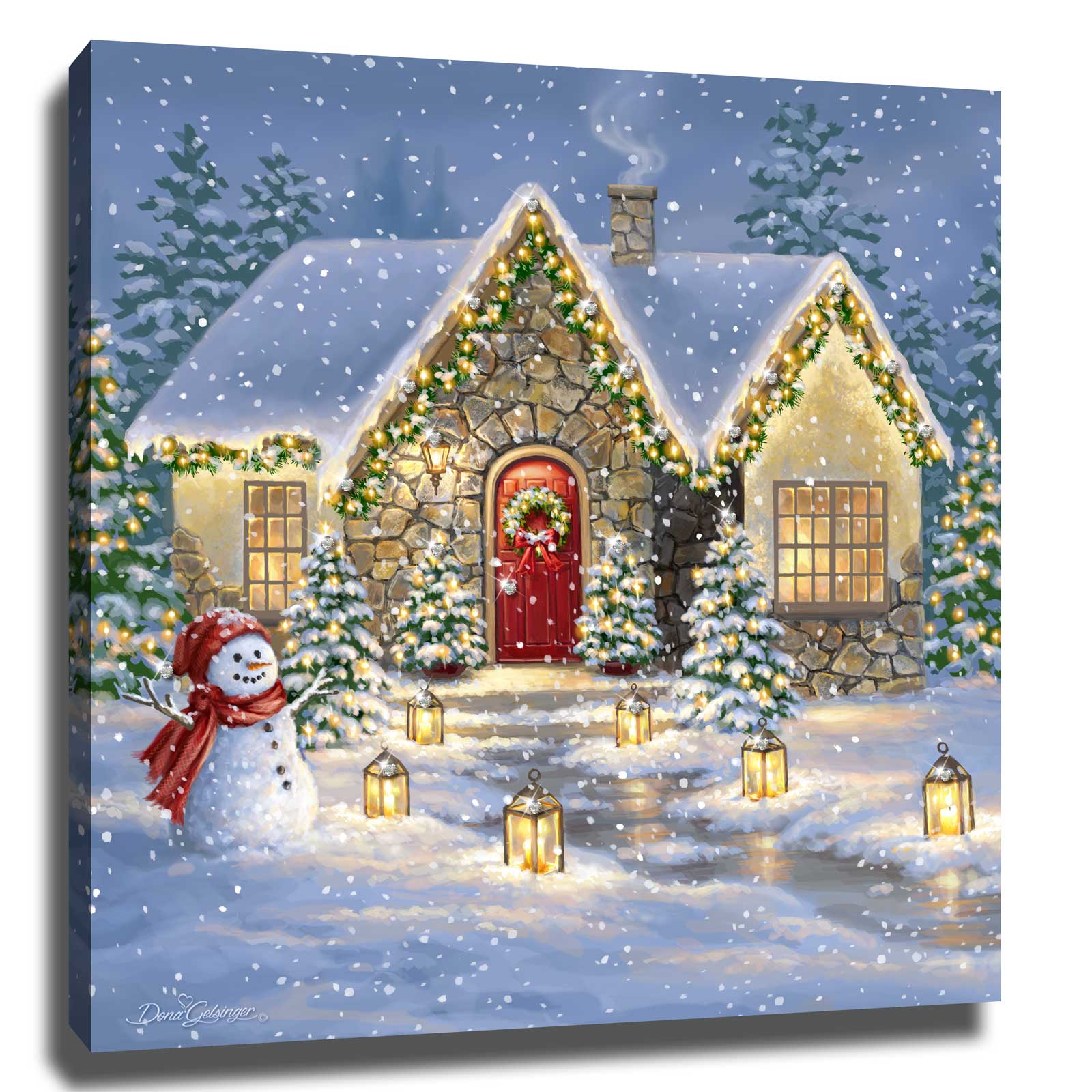 Christmas Light Lane Pizazz Print with Dazzling Crystals